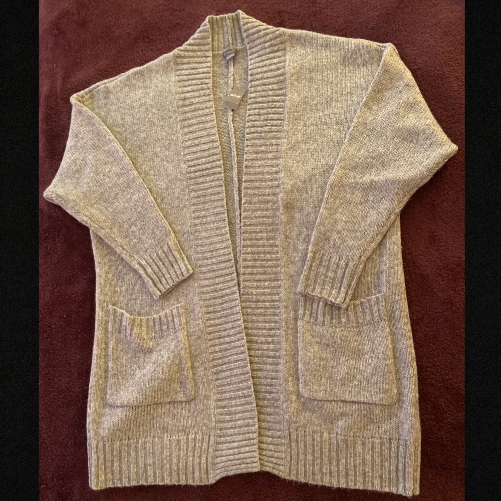 Aerie Grey Sweater Cardigan Open Front Brand New!